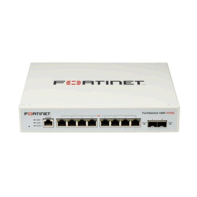 Fortinet Original FortiSwitch 8xGE 2xSFP + 130W POE L2+ Management Switch Stackable 20Gbps FS-108F-FPOE