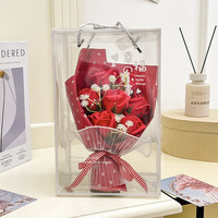 Buket Bunga Sabun Grosir, Mawar Buatan Genggam, Baby's Breath, Hadiah Kreatif, Hadiah Apresiasi Guru untuk Hari Guru