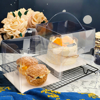 Boîte à gâteau transparente portable pour mousse d'anniversaire, options de 4, 5, 6, 8 pouces pour l'emballage alimentaire