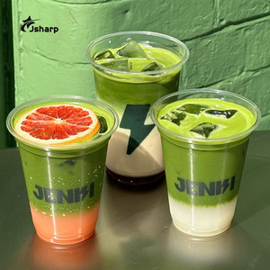 Bedrukte wegwerp PET plastic bekers 98 Caliber 12 14 16 18 20 24oz Bubble Tea IJs Koffie plastic bekers met deksels - Product Image 2