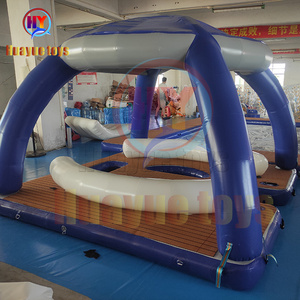2022 New 6X4M <span class=keywords><strong>Inflatable</strong></span> Nước Giải Trí Nền Tảng, Đảo Nổi Với Tent Thiết Bị Giải Trí Nước Để Bán - Product Image 4