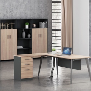 Modern Durable <b>Office</b> Furniture L-Shaped Boss CEO Manager Executive Wooden Desk Home School MDF MFC Material for Villa Use - Product Image 2