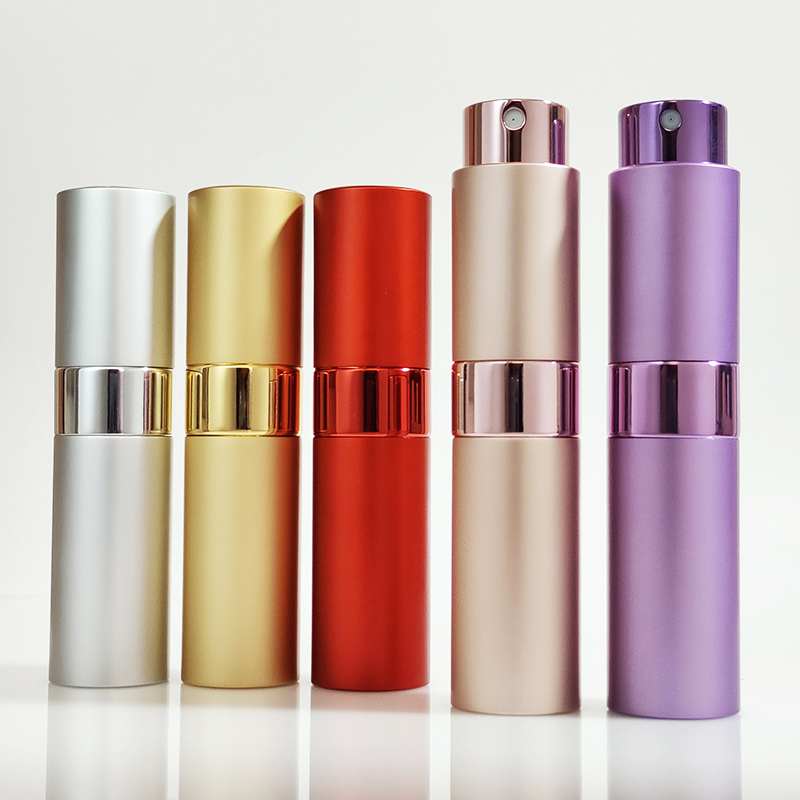 Empty Round Travel Customize Aluminum Perfume Atomizer Refillable Spray Bottle 20 ml Twist