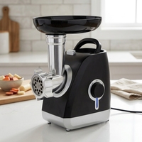 Hachoir à viande électrique élégant noir et blanc avec moteur en cuivre et aluminium, machine multifonctionnelle pour la cuisine domestique