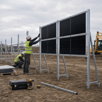 Système de montage au sol solaire en vente chaude Cadre solaire photovoltaïque Galvanisé à chaud Montage de panneau solaire vertical