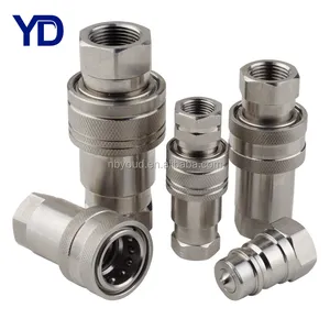 70mpa ISO7241 1A Farm Tractor Poppet Valve Hydraulic Connector Quick Coupling 1 2 Inch Carbon Body Steel Stainless Sets Brass