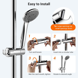 Support de tête de <span class=keywords><strong>douche</strong></span> à main réglable <span class=keywords><strong>universel</strong></span> 16-27MM Support de support de <span class=keywords><strong>douche</strong></span> chromé ABS - Product Image 5