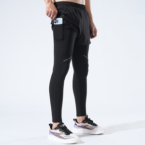 <span class=keywords><strong>Leggings</strong></span> Sportivi a Doppio Strato Riflettenti con Compressione in Pile <span class=keywords><strong>Leggings</strong></span> da Fitness per Uomo <span class=keywords><strong>Leggings</strong></span> da Palestra - Product Image 3