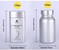 Bouteilles de capsules en verre de qualité alimentaire avec dessus en argent pour produits de santé pour la distribution de comprimés de poudre de médicaments bonbons aliments