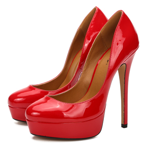 Zapatos de tacón fino de 16 cm con punta para fiesta, plataforma baja, estilo stripper, para pole dance, talla grande, rojos, sexys, para discoteca, fetiche - Product Image 2