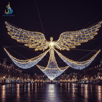 Anpassbare 3D-Engel-Motiv Lichtskulptur Wasserdichte Straßenhängelaterne Festdekoration für Weihnachten und Veranstaltungen