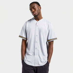 Maillot de baseball personnalisé vierge à transfert thermique, T-shirt respirant en Spandex/Coton/Bambou pour le baseball et le softball - Product Image 1