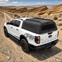 Couverture de benne rigide en acier au carbone sur mesure pour Ford Ranger/Everest, avec design aile arrière en verre sur les deux côtés, étanche et sans perçage