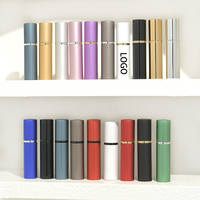Flacon de parfum en aluminium rechargeable à ouverture par tirage, 5ml, 10ml, 15ml, 20ml, 30ml, couleur et logo personnalisables, atomiseurs de parfum