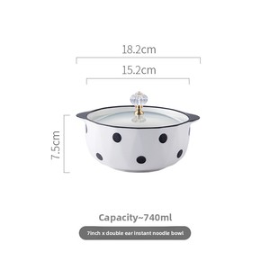 Modern and Simple Polka Dot Ceramic Bowls and Plates <b>Microwave</b> Safe Home Tableware Rice Soup Bowls Dish <b>Sets</b> - Product Image 6