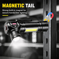 Logo personnalisé 90 °   Lampe torche LED rotative avec lampe latérale COB, rechargeable, en alliage d'aluminium, torche de travail de poche, OEM ODM, fourniture d'usine