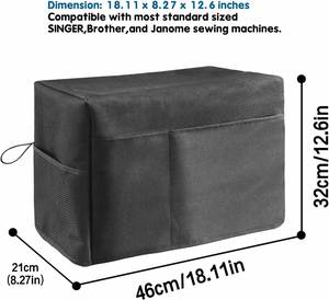 Funda ecológica cuadrada de tela Oxford para máquina de coser, moderna, con bolsillos de almacenamiento para accesorios, asa lateral, compatible con Singer para el hogar. - Product Image 2