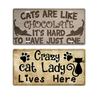 Plaque Métallique « Amoureuse des Chats » – Décoration Murale Ferme avec Citation Amusante pour Femmes Passionnées de Chats