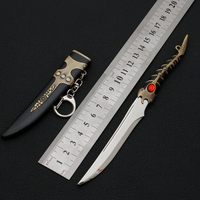 Porte-clés Thrones Game Dragon Bone Dagger Modèle GTR16 Accessoires d'armes de glace et de feu en métal et alliage de zinc