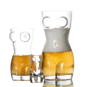 Durable Whiskey Beer Steins Glasses Wine Small Shot Glass Big Chest Beer Cup Sexy Lady Men Body Glass Cup