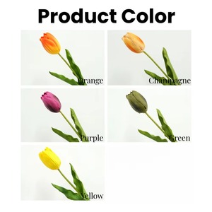 Venta al por mayor de alta calidad Artificial Real Touch PU tulipán Artificial naranja tulipán para la decoración de la boda de la Mesa del hogar - Product Image 3