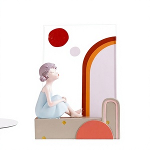 Modern Minimalist Resin Bubble <strong>Girl</strong> Photo <strong>Frame</strong> 6-inch Tabletop Display Hazy Blue Living Room and Bedroom Desk Decoration - Product Image 1
