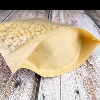 Sacs en papier kraft Doypack refermables de 500g avec fermeture éclair et fenêtre transparente avant, vente en gros Lebei