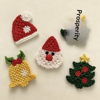 Accessoires décoratifs brodés en tissu polyester sur le thème de Noël, avec motifs de Père Noël, cloches et sapins, pour Bullet Journals
