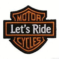 Écusson brodé thermocollant de grande taille pour équipe de moto Harley Davidson, club sportif, épuisé