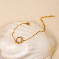 INS mode femmes réglable opale tournesol Bracelet 18K plaqué or bijoux en acier inoxydable
