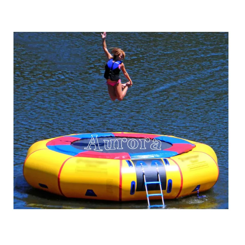 Popular Inflatable Floating water park PVC inflatable floating trampoline water trampoline