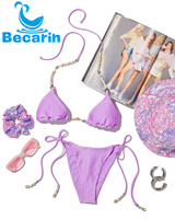 Maillot de bain personnalisé de conception différente OEM maillot de bain pour femme maillot de bain de luxe soyeux bikini fournisseur