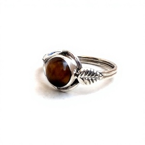 Tondo marrone occhio di tigre 925 argento <span class=keywords><strong>Sterling</strong></span> anello da donna fatto a mano 6mm gioiello di pietra preziosa per l'anniversario per le celebrazioni - Product Image 3
