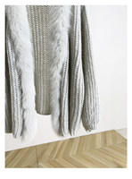 Cardigan en tricot épais gris pour femme, style coréen, avec col écharpe en tricot plat argenté et manches chauve-souris, vêtement d'extérieur