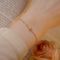 Bracelet ajustable en argent sterling 925 pour femme, avec perles œil-de-chat et finition tréfilée, chaîne satellite, modèle très prisé