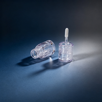 Nuevo Tubo de Brillo Labial PETG Transparente Corto y Grueso, Envase Cuadrado Redondeado para Aceite Labial, Aplicador Grande, Logotipo Personalizado, Marca Privada, OEM