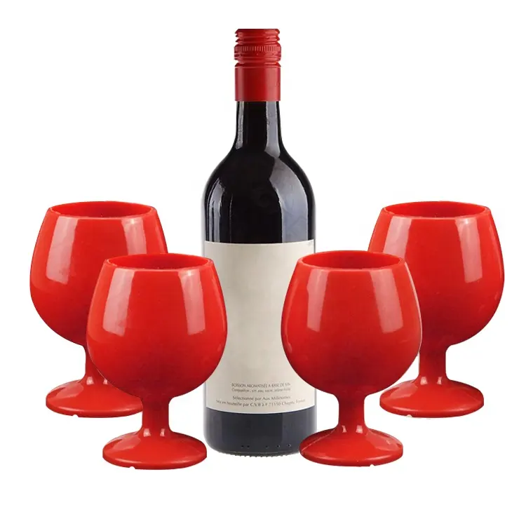 Özel silikon şarap bardağı bardak kırılmaz bira şarap bardakları kullanımlık kırılmaz şarap Tumblers için parti dayanıklı destek