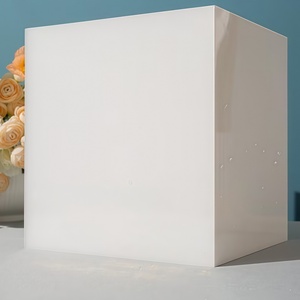 Scatola Portacarte di Auguri Personalizzata in Acrilico Bianco con Testo in Lamina, Cassetta per Ricevimenti con Serratura e Chiave, Porta Soldi e Assegni - Product Image 2