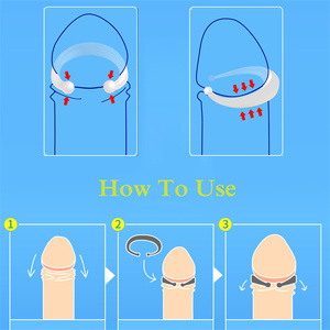 남성 포피 교정 링 페니스 트레이닝 슬리브 시간 지연 장치 성인용품 남성용 락 콕 링 2개 - Product Image 3