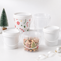Seau en plastique de qualité alimentaire avec couvercle, 300 ml à 10 L, seau étanche pour la pâte à tartiner au chocolat, les sauces alimentaires, la crème glacée, le beurre de cacahuète, l'emballage