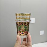 Ensemble de 12 verres à thé marocains modernes de 120 ml – Tasses de luxe au design pratique pour les voyages, idéales pour les restaurants et les cafés saoudiens