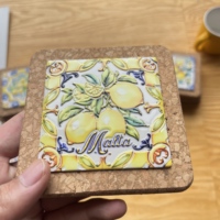 Sous-verres carrés en céramique écologiques au design moderne et personnalisé, style contemporain, diamètre 10 cm, faciles à utiliser