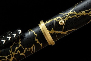 Espada <span class=keywords><strong>de</strong></span> exhibición Katanas Midnight Gold <span class=keywords><strong>de</strong></span> Yantishan Soul Game Merchandise, espada <span class=keywords><strong>de</strong></span> utilería artesanal <span class=keywords><strong>de</strong></span> acero T10 forjada en arcilla, regalo para niños - Product Image 6