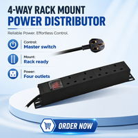 Prise de courant PDU 4 ports 3250W Protection contre les surtensions Interrupteur marche/arrêt Câble d'alimentation prises 4 ports SPD pour la maison et le bureau