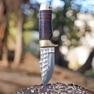 Cuchillo de Supervivencia de 9 Pulgadas Hecho a Mano en Acero al Carbono con Mango de Madera y Funda de Cuero |   Regalo perfecto para él - Product Image 1
