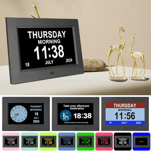 Collez sur le mur grand grand écran de bureau multifonction 7 ''cadre d'<span class=keywords><strong>horloge</strong></span> numérique pour les personnes âgées âgées - Product Image 2
