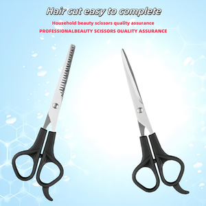 Ciseaux de toilettage professionnels pour animaux de compagnie en acier inoxydable, ciseaux pour chiens à pointes arrondies, pour poils longs, courts, épais, crépus ou bouclés, en plastique - Product Image 4