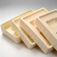 Insert en blister floqué multi-cavités personnalisé, surface en velours doux, doublure en plastique pour boîte cadeau, emballage de produits cosmétiques
