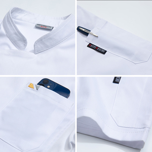 Chemise de chef unisexe en coton sergé durable et résistant pour cuisinier africain Manteau de chef uniforme de restaurant - Product Image 3