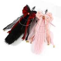 SM Bow Tassel fox Tail Anal Plug Femelle Ouverture Arrière Extension Rôle Prop